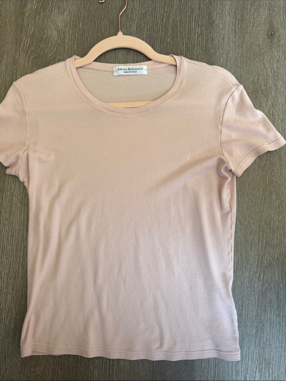 Amina Rubinacci Light Pink Short Sleeve Crewneck Tee